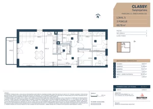 3 pokoje, apartament 69,78 m², piętro 1, oferta nr 5, CLASSY Świętojańska, Piaseczno, ul. Świętojańska 22D