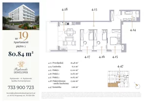 4 pokoje, apartament 80,84 m², piętro 3, oferta nr 19, Jeziorna 18, Ełk, Szyba, ul. Jeziorna 18