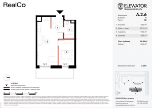 2 pokoje, apartament 40,49 m², piętro 2, oferta nr A.2.6, ELEWATOR. Mieszkania&Lofty - mieszkania, Wrocław, Kleczków, Psie Pole, Rychtalska/Zakładowa