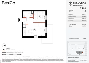 2 pokoje, apartament 37,71 m², piętro 5, oferta nr A.5.4, ELEWATOR. Mieszkania&Lofty - mieszkania, Wrocław, Kleczków, Psie Pole, Rychtalska/Zakładowa