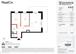 3 pokoje, apartament 56,35 m², piętro 4, oferta nr A.4.3, ELEWATOR. Mieszkania&Lofty - mieszkania, Wrocław, Kleczków, Psie Pole, Rychtalska/Zakładowa