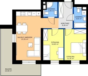 3 pokoje, apartament 58,71 m², piętro 1, oferta nr A.1.10, ELEWATOR. Mieszkania&Lofty - mieszkania, Wrocław, Kleczków, Psie Pole, Rychtalska/Zakładowa