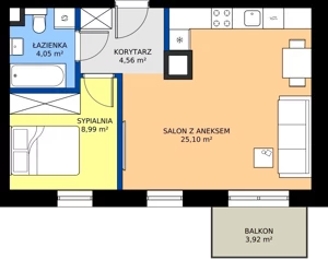2 pokoje, apartament 42,70 m², piętro 1, oferta nr B.1.3, ELEWATOR. Mieszkania&Lofty - mieszkania, Wrocław, Kleczków, Psie Pole, Rychtalska/Zakładowa