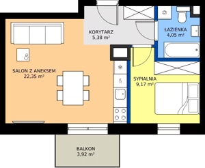 2 pokoje, apartament 40,95 m², piętro 1, oferta nr B.1.5, ELEWATOR. Mieszkania&Lofty - mieszkania, Wrocław, Kleczków, Psie Pole, Rychtalska/Zakładowa