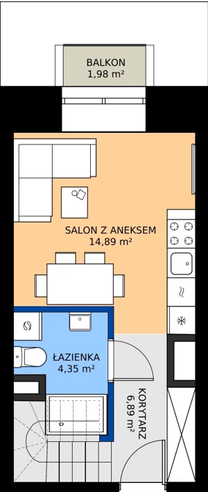 2 pokoje, mieszkanie 35,40 m², piętro 8, oferta nr EZ.1.8.103, ELEWATOR. Mieszkania&Lofty - lofty, Wrocław, Kleczków, Psie Pole, Rychtalska 