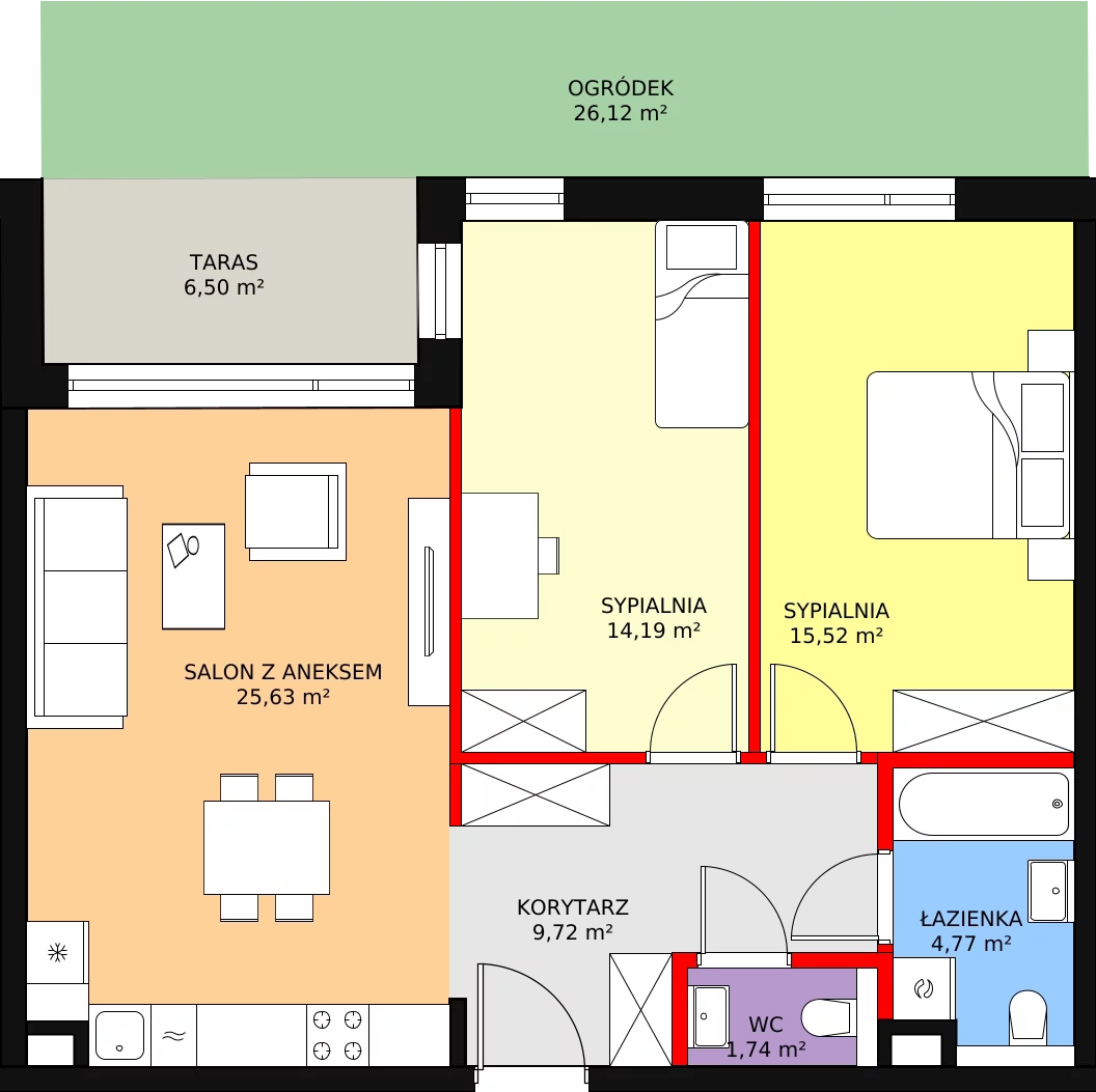 Apartament 74,21 m², parter, oferta nr A.0.2, Leśna Sonata, Sopot, Górny Sopot, Przylesie, ul. 23 Marca