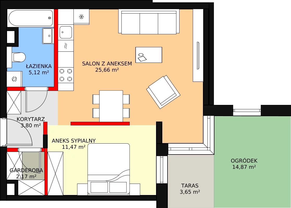 Apartament 49,87 m², parter, oferta nr A.0.3, Leśna Sonata, Sopot, Górny Sopot, Przylesie, ul. 23 Marca