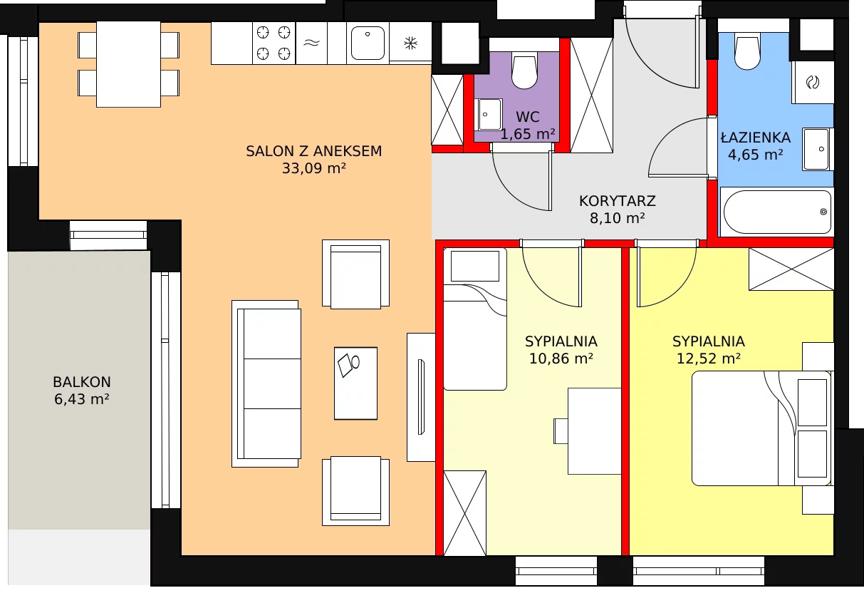 Apartament 73,61 m², piętro 1, oferta nr A.1.7, Leśna Sonata, Sopot, Górny Sopot, Przylesie, ul. 23 Marca