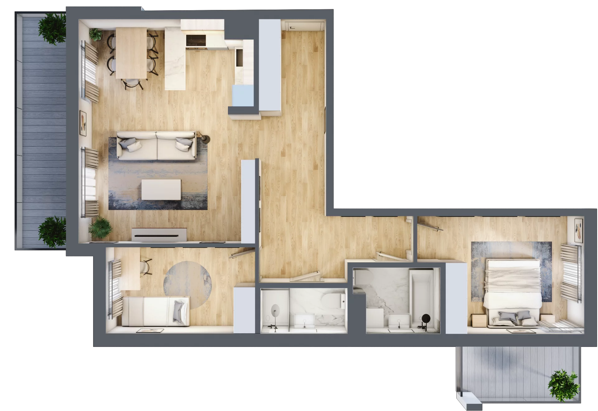3 pokoje, mieszkanie 80,94 m², piętro 2, oferta nr A.26, Hi Mokotów, Warszawa, Ursynów, Wyczółki, ul. Bokserska 63