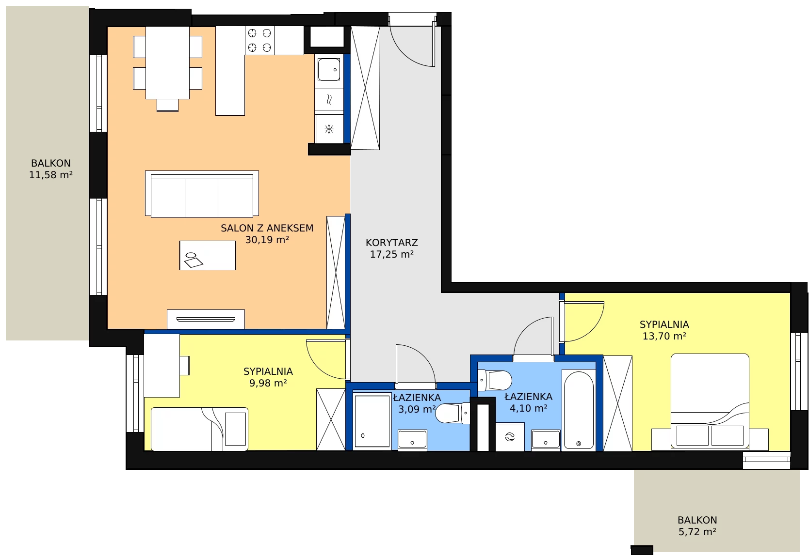 Zalety mieszkania 80.94 m², A.34