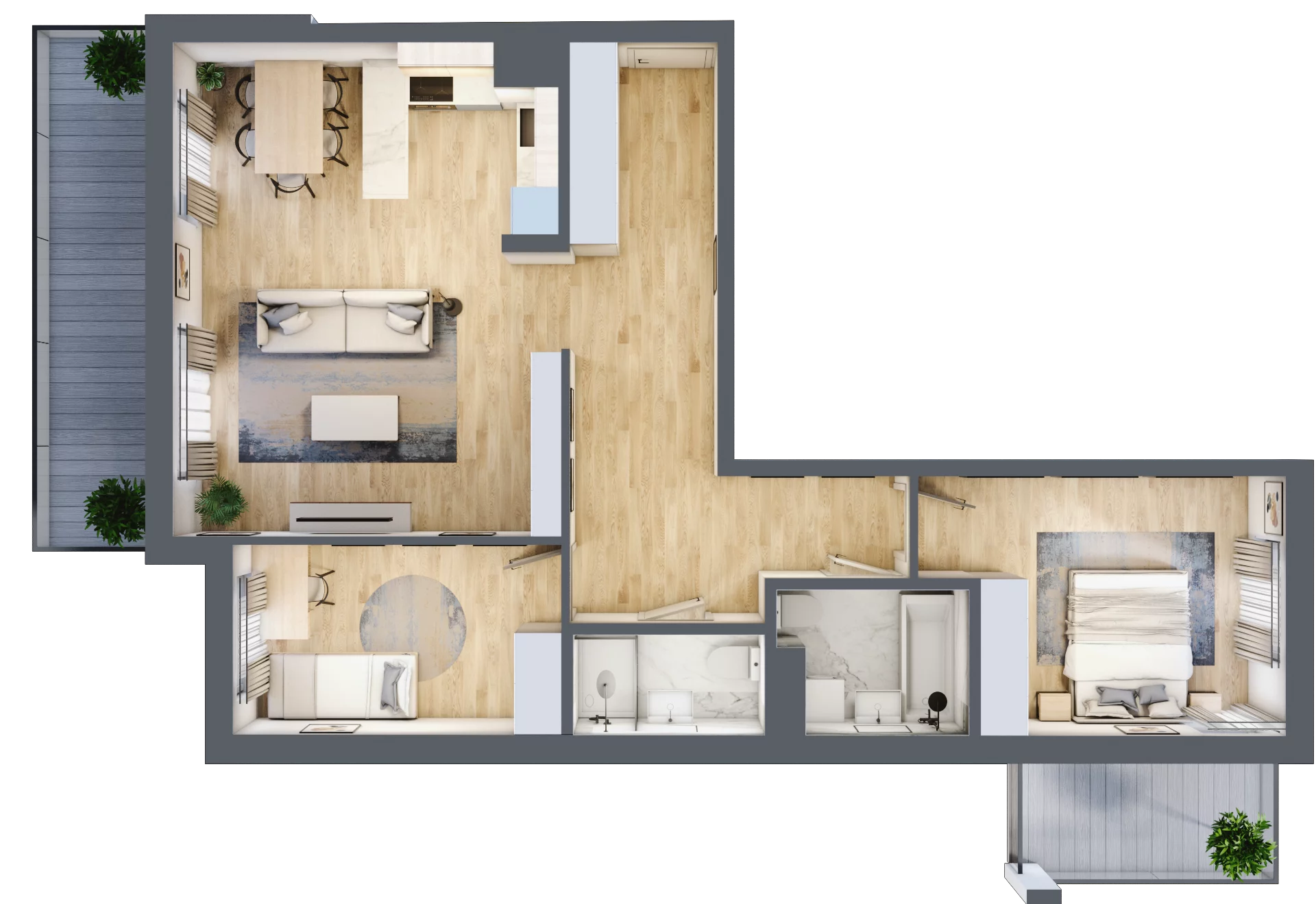 3 pokoje, mieszkanie 80,94 m², piętro 4, oferta nr A.34, Hi Mokotów, Warszawa, Ursynów, Wyczółki, ul. Bokserska 63