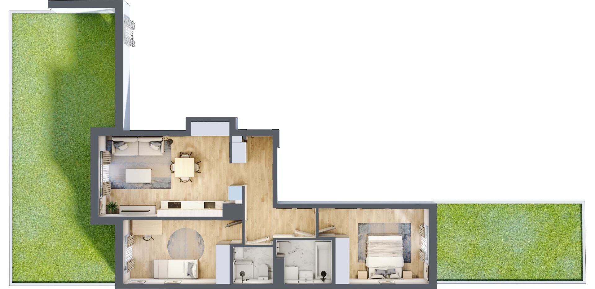 3 pokoje, mieszkanie 67,60 m², parter, oferta nr B.04, Hi Mokotów, Warszawa, Ursynów, Wyczółki, ul. Bokserska 63