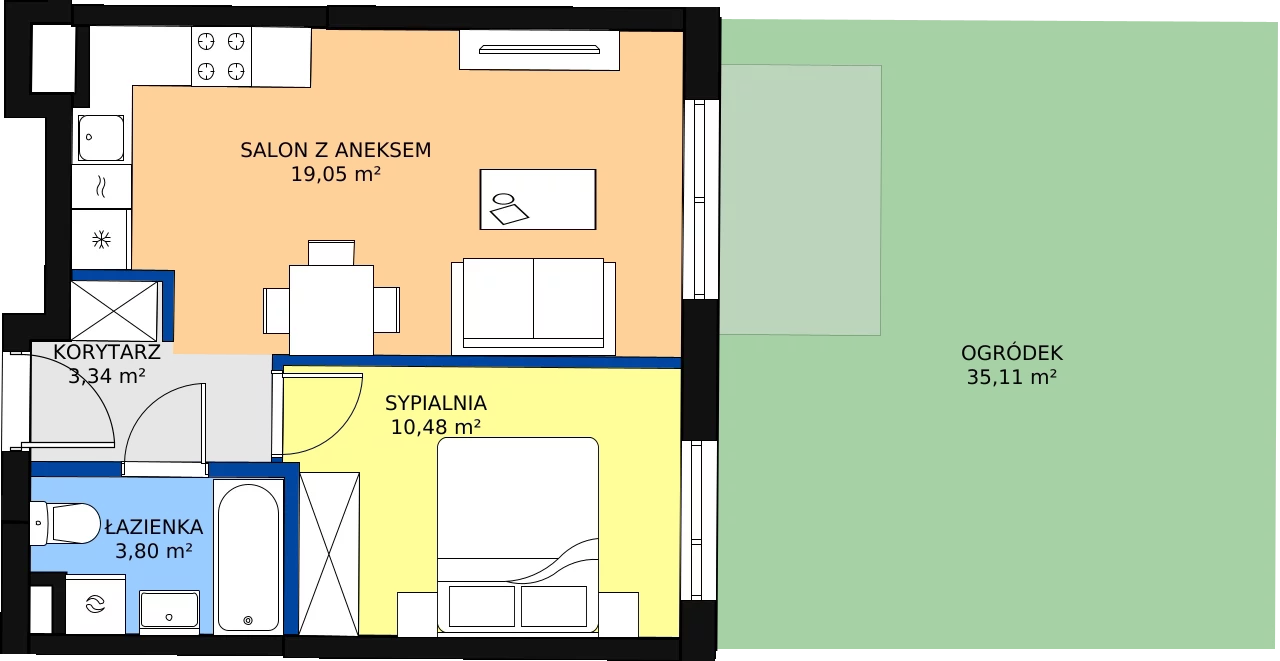 Zalety mieszkania 38.04 m², B.99