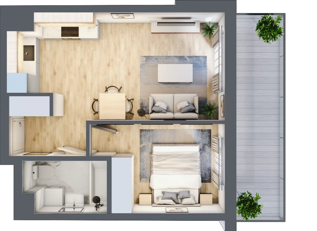 2 pokoje, mieszkanie 38,44 m², piętro 5, oferta nr B.122, Hi Mokotów, Warszawa, Ursynów, Wyczółki, ul. Bokserska 63