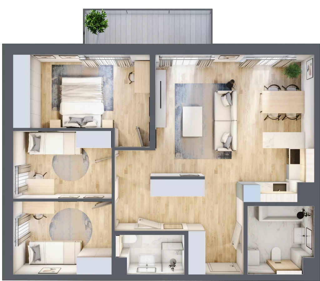 4 pokoje, mieszkanie 78,85 m², piętro 2, oferta nr M.40, Craft Zabłocie, Kraków, Podgórze, Zabłocie, ul. Zabłocie 20