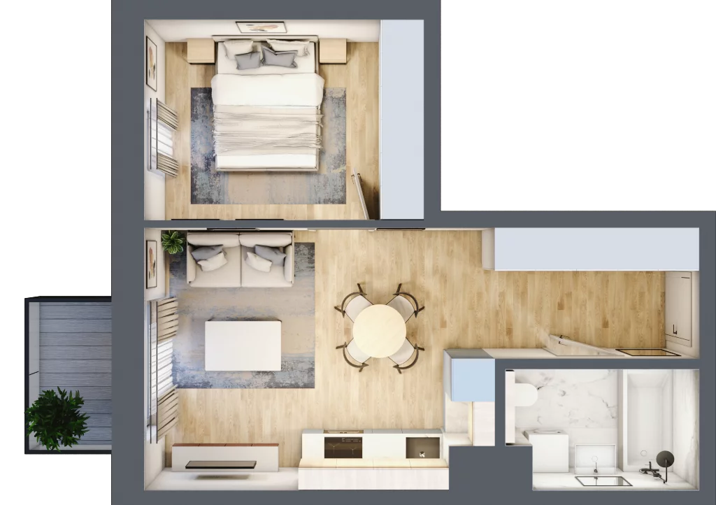 2 pokoje, apartament 37,85 m², piętro 3, oferta nr M.60, Craft Zabłocie, Kraków, Podgórze, Zabłocie, ul. Zabłocie 20