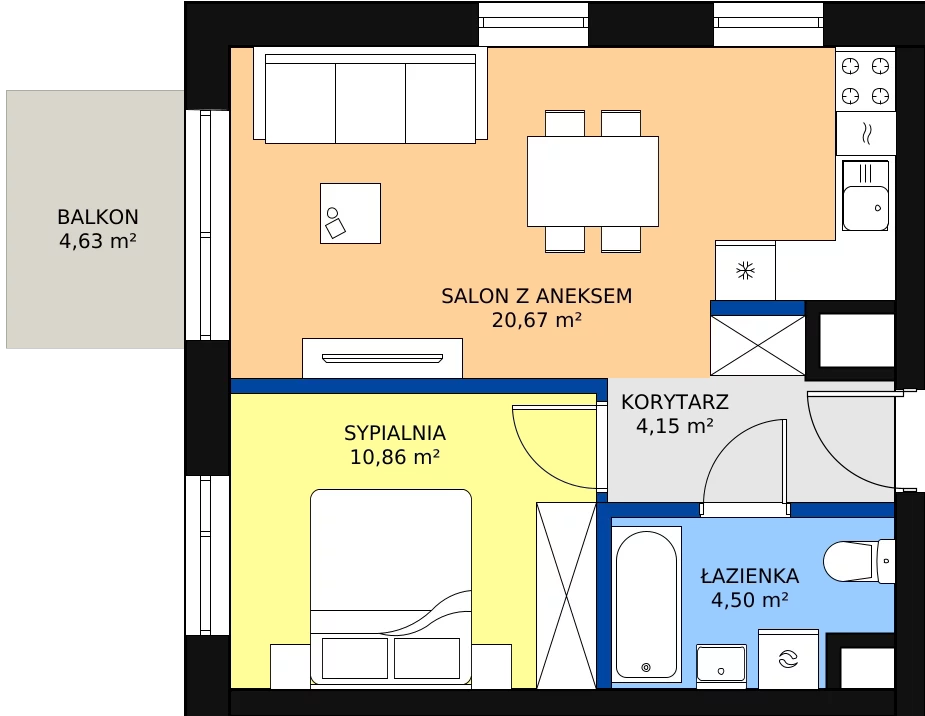 Zalety mieszkania 40.18 m², A.152