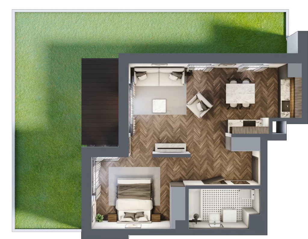 1 pokój, mieszkanie 48,07 m², parter, oferta nr A.051, Modena II, Poznań, Jeżyce, ul. Jackowskiego/Kraszewskiego