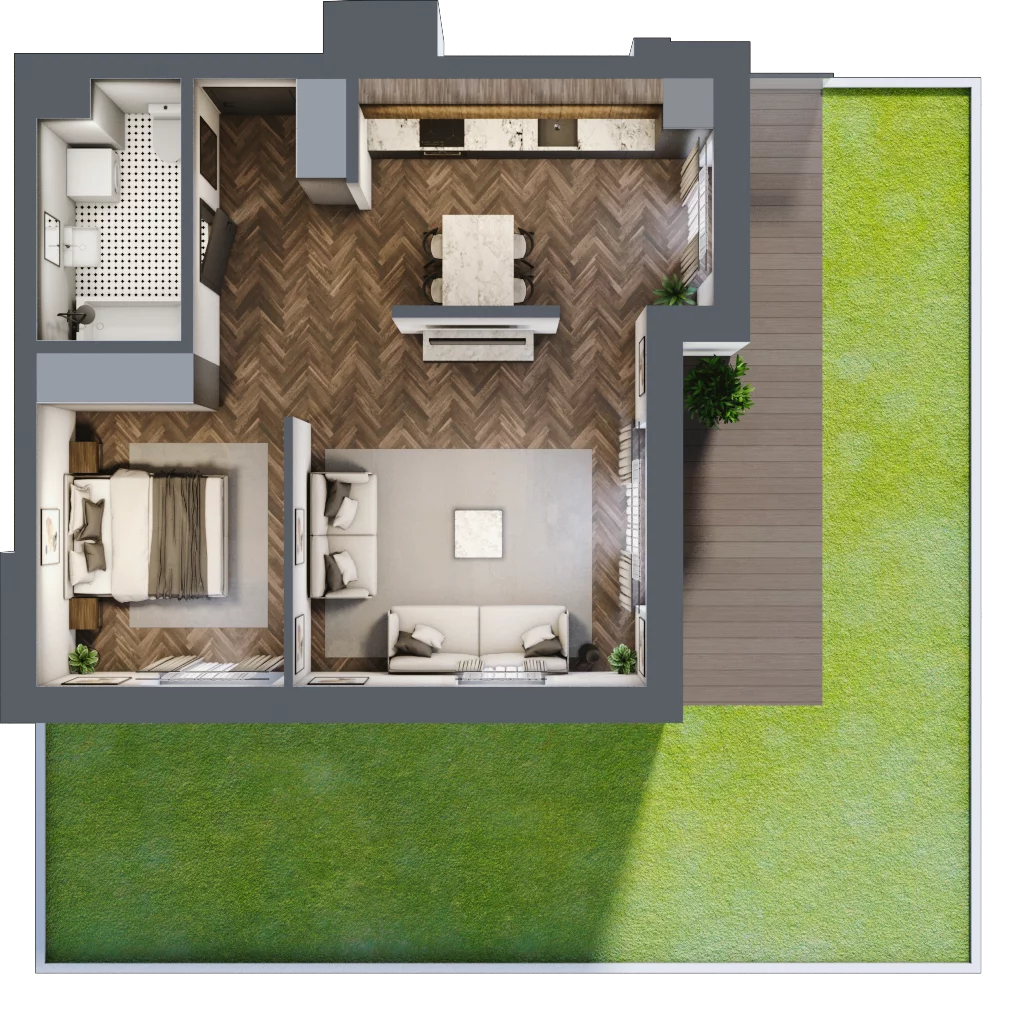 1 pokój, mieszkanie 53,12 m², parter, oferta nr A.052, Modena II, Poznań, Jeżyce, ul. Jackowskiego/Kraszewskiego
