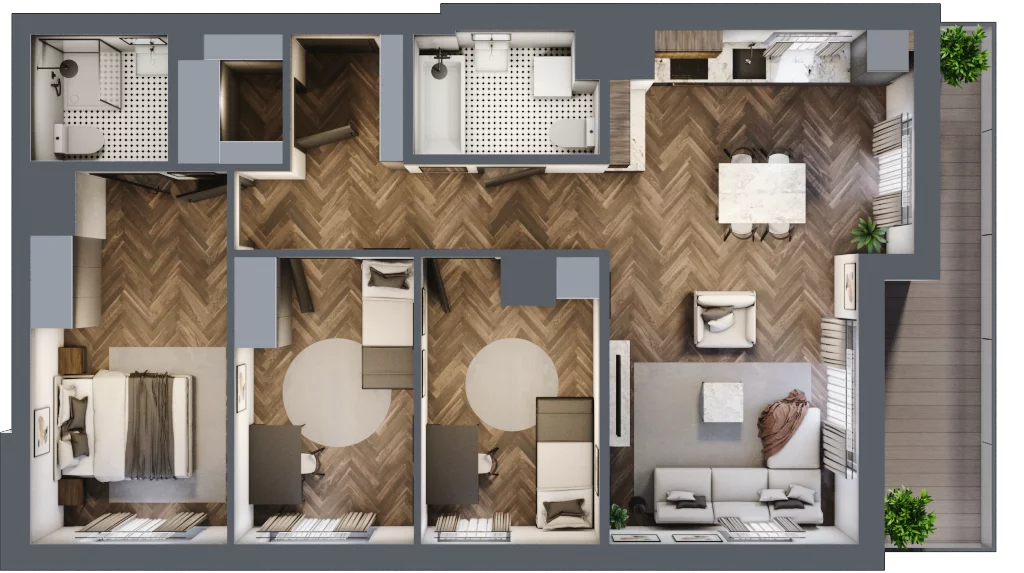 4 pokoje, apartament 83,76 m², piętro 6, oferta nr A.197, Modena II, Poznań, Jeżyce, ul. Jackowskiego/Kraszewskiego
