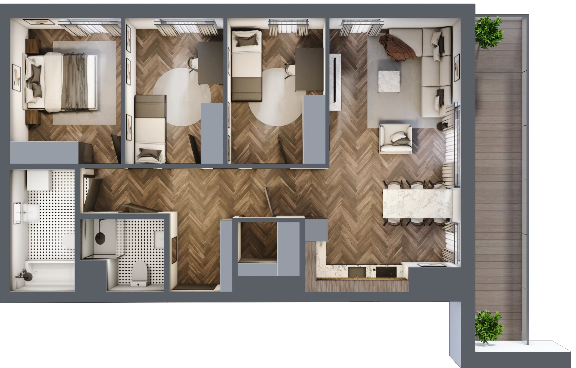 4 pokoje, apartament 81,73 m², piętro 6, oferta nr A.045, Modena II, Poznań, Jeżyce, ul. Jackowskiego/Kraszewskiego