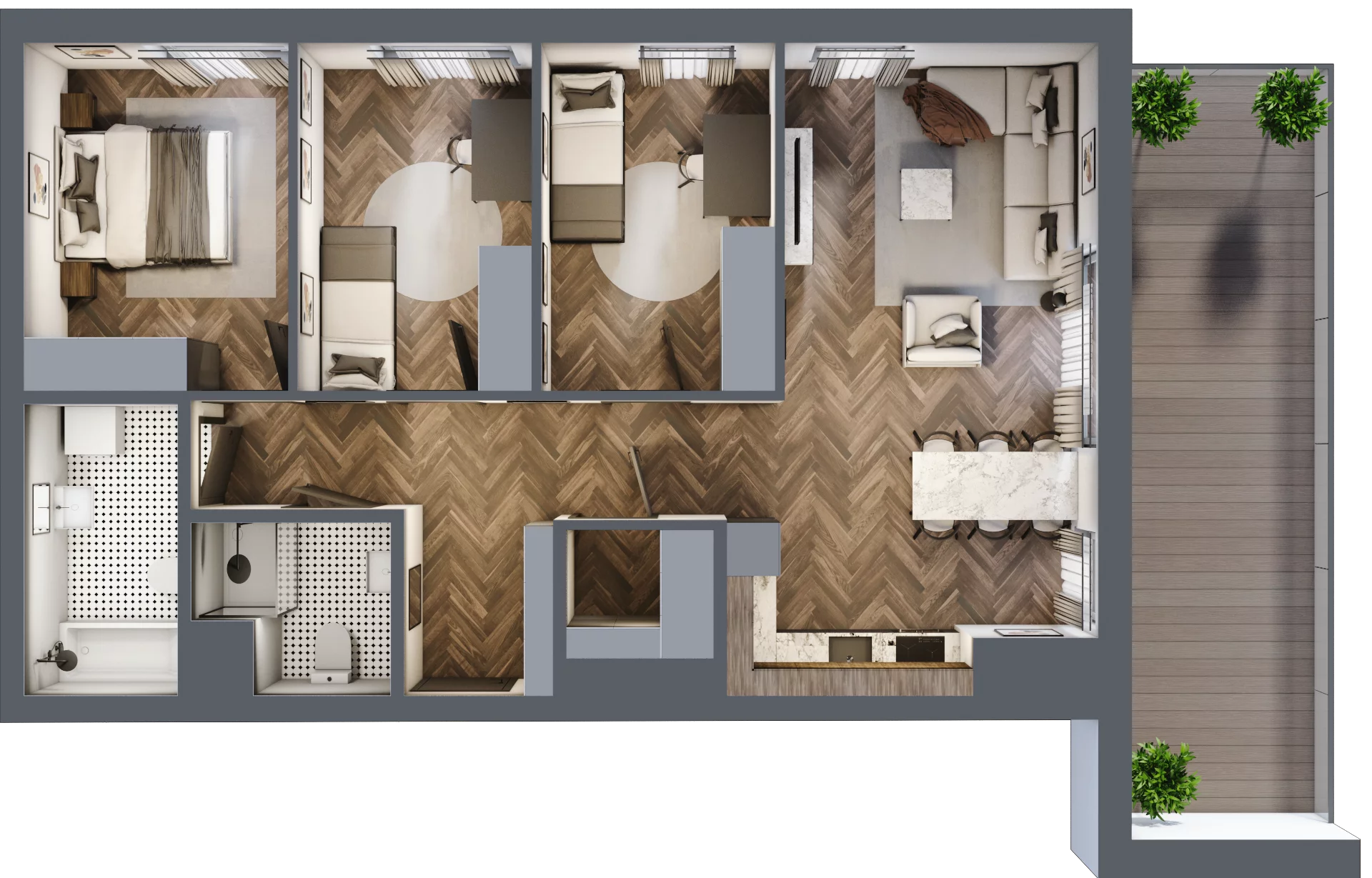 4 pokoje, apartament 81,73 m², piętro 5, oferta nr A.040, Modena II, Poznań, Jeżyce, ul. Jackowskiego/Kraszewskiego
