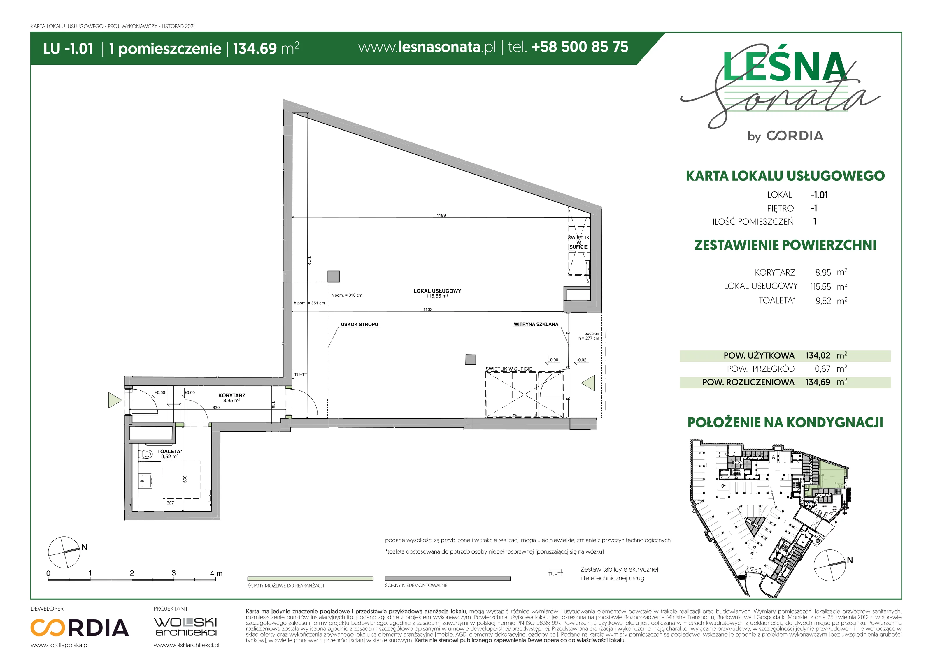 Lokal użytkowy 134,69 m², oferta nr LU -1.01, Leśna Sonata - lokale użytkowe, Sopot, Górny Sopot, Przylesie, ul. 23 Marca