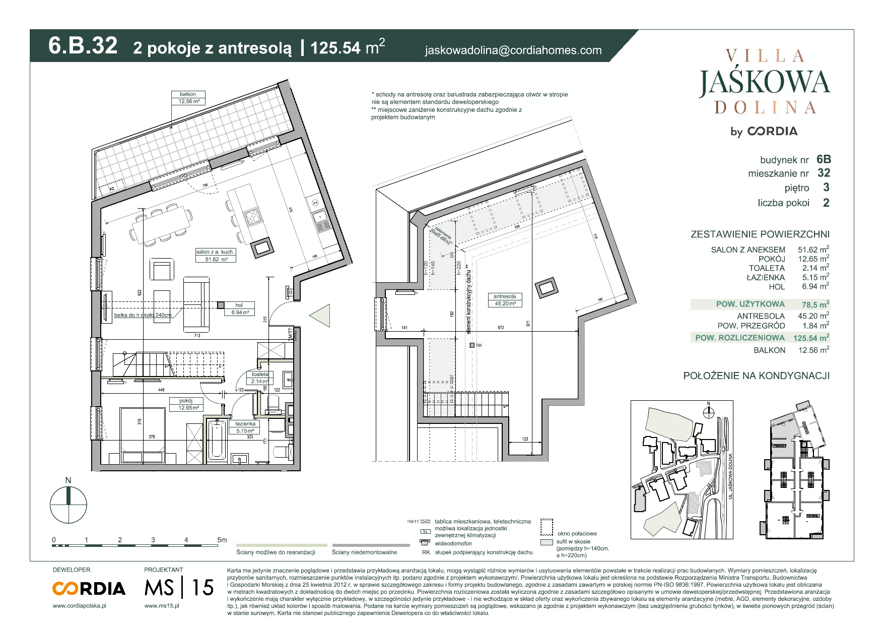 Mieszkanie 125,54 m², piętro 3, oferta nr 6.B.32, Villa Jaśkowa Dolina, Gdańsk, Wrzeszcz, ul. Jaśkowa Dolina