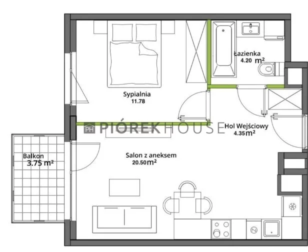2 pokoje, mieszkanie 40,83 m², piętro 2, oferta nr , 76064/6624/OMS, Warszawa, Praga Południe, Praga Południe, Podskarbińska
