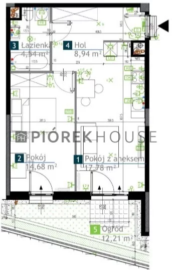 Apartament na sprzedaż, 45,82 m², 2 pokoje, parter, oferta nr 69513/6624/OMS