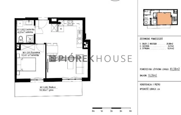 Mieszkanie dwupokojowe 41,56 m², Warszawa, Praga Południe, Zapałczana, Sprzedaż