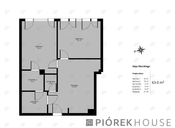 3 pokoje, apartament 63,00 m², piętro 1, oferta nr , 77801/6624/OMS, Warszawa, Mokotów, Mokotów, Aleja gen. Władysława Sikorskiego