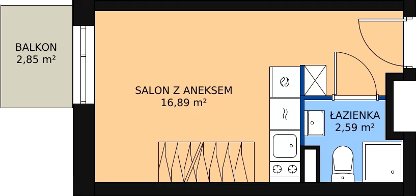 Zalety mieszkania 41.54 m², AB.4.067