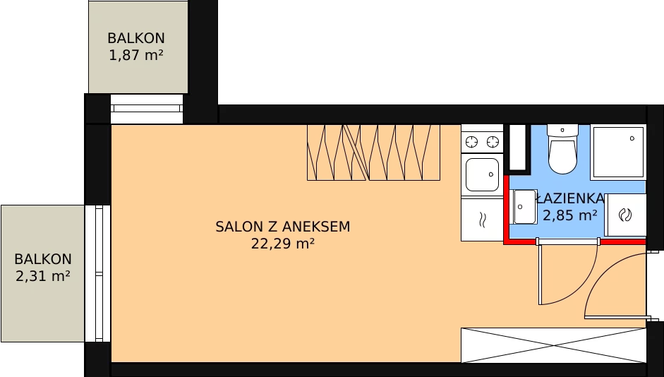 2 pokoje, mieszkanie 49,50 m², piętro 4, oferta nr AB.4.077, Nadolnik Compact Apartments - Etap III, Poznań, Główna, ul. Nadolnik