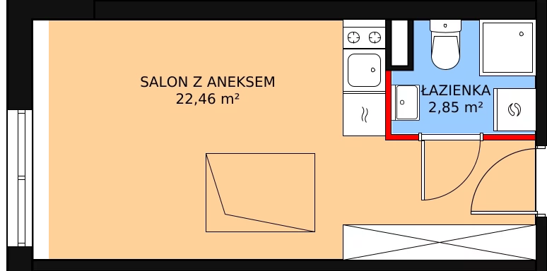 Mieszkanie 22,86 m², piętro 5, oferta nr AB.5.022, Nadolnik Compact Apartments - Etap III, Poznań, Główna, ul. Nadolnik