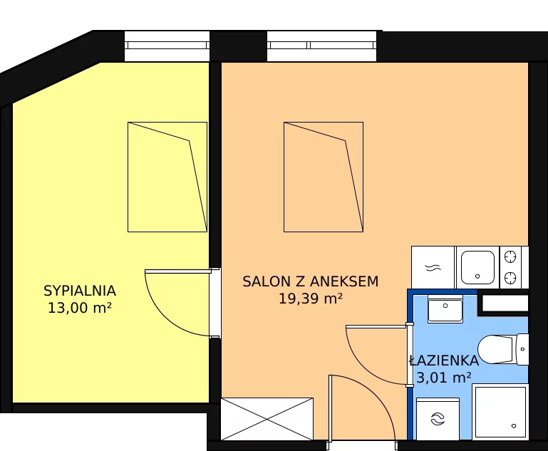 Nowe mieszkanie, 35,40 m², 2 pokoje, 5 piętro, oferta nr AB.5.026