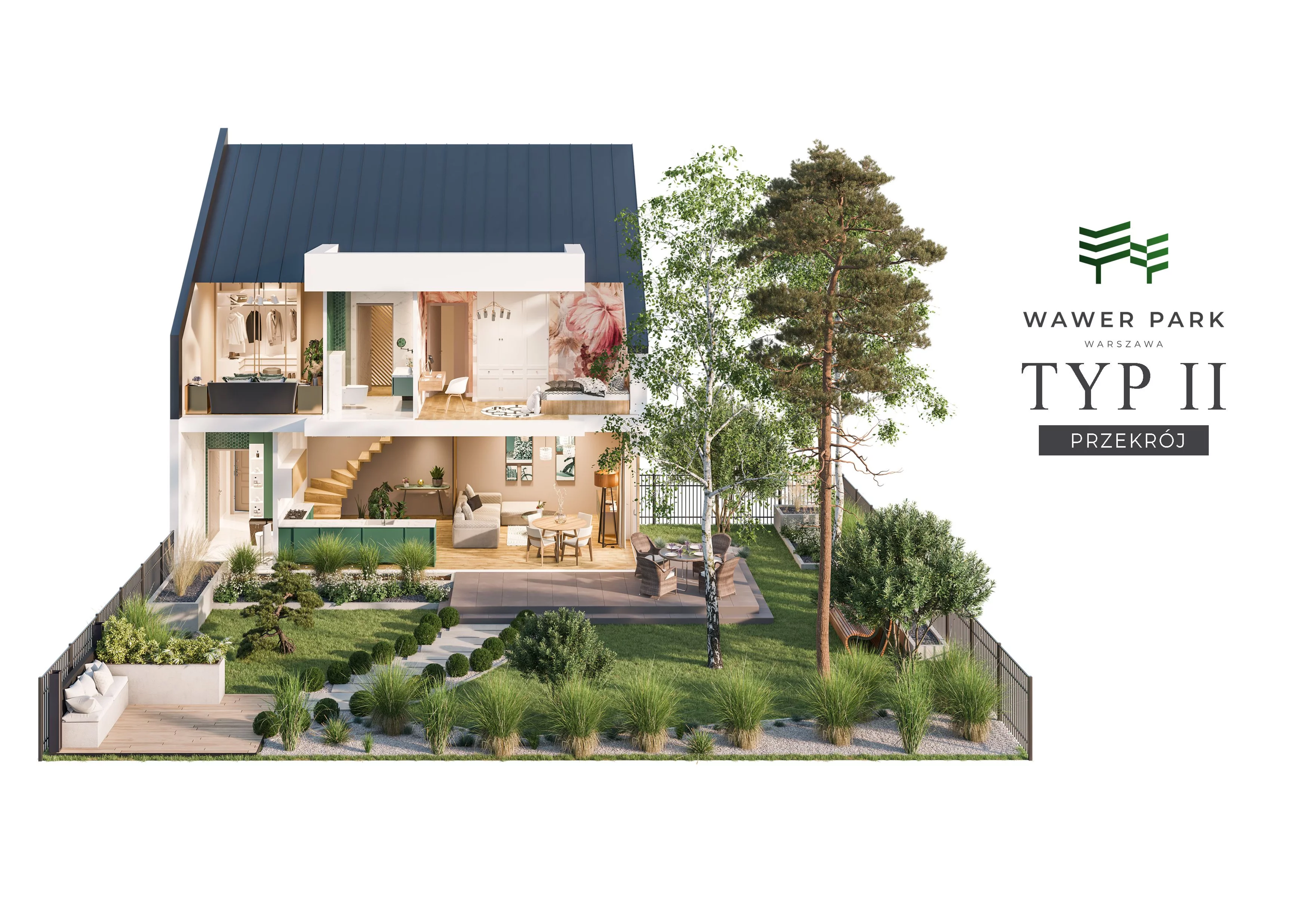Dom 98,95 m², oferta nr 2A.2, Wawer Park, Warszawa, Wawer, Aleksandrów, ul. Zagórzańska 52