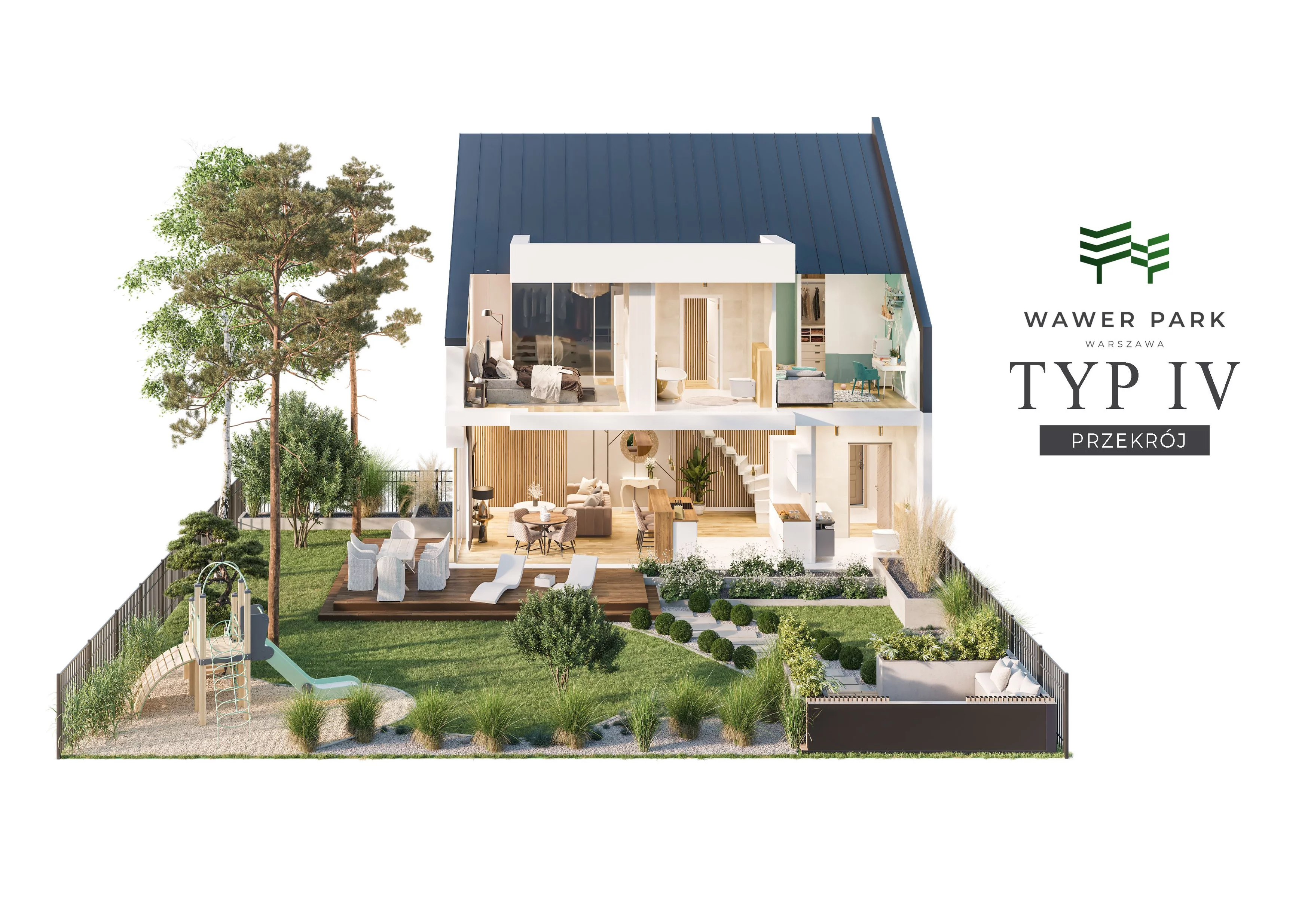 Dom 98,80 m², oferta nr 2B.2, Wawer Park, Warszawa, Wawer, Aleksandrów, ul. Zagórzańska 52