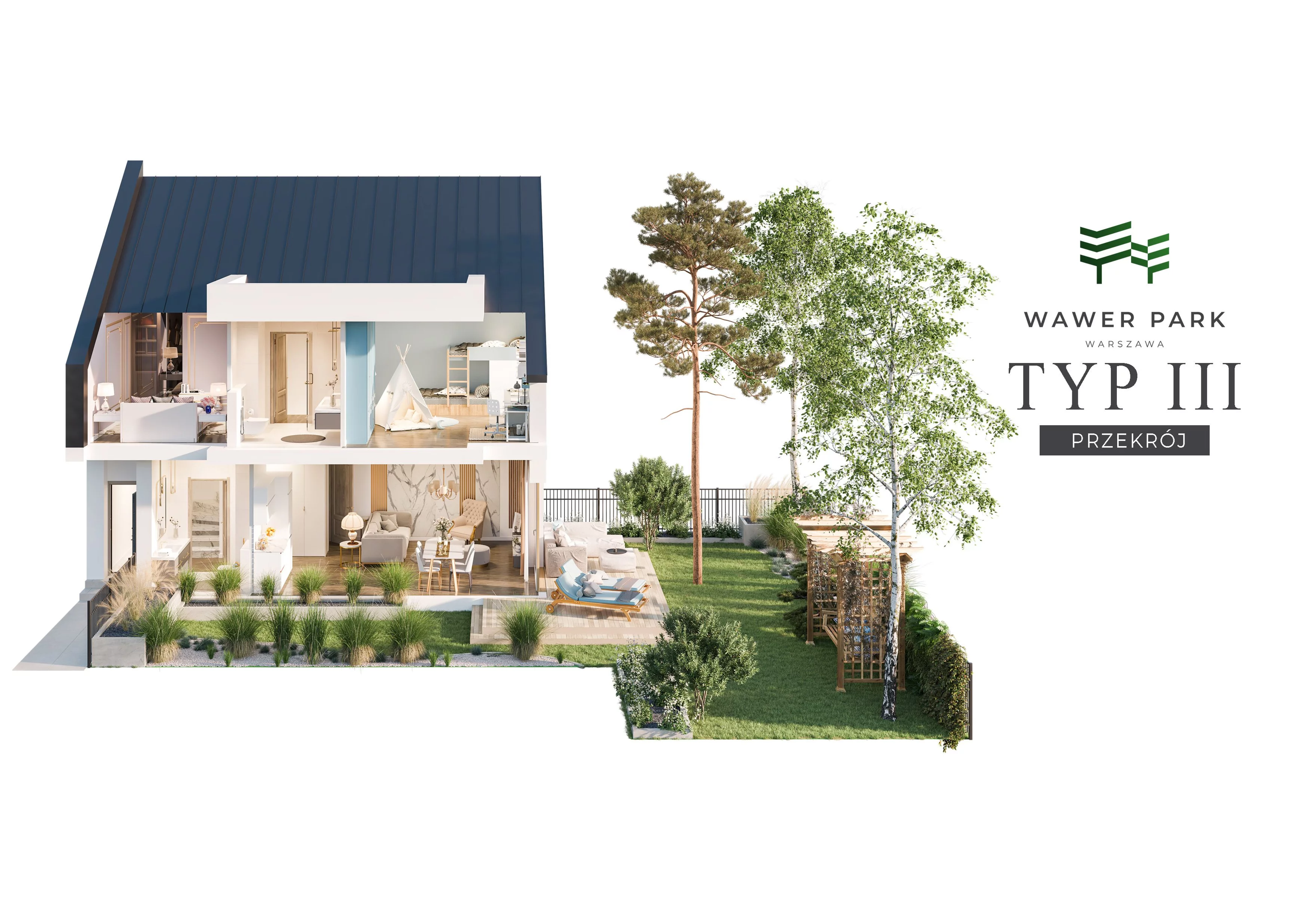 Dom 92,27 m², oferta nr 3B.1, Wawer Park, Warszawa, Wawer, Aleksandrów, ul. Zagórzańska 52