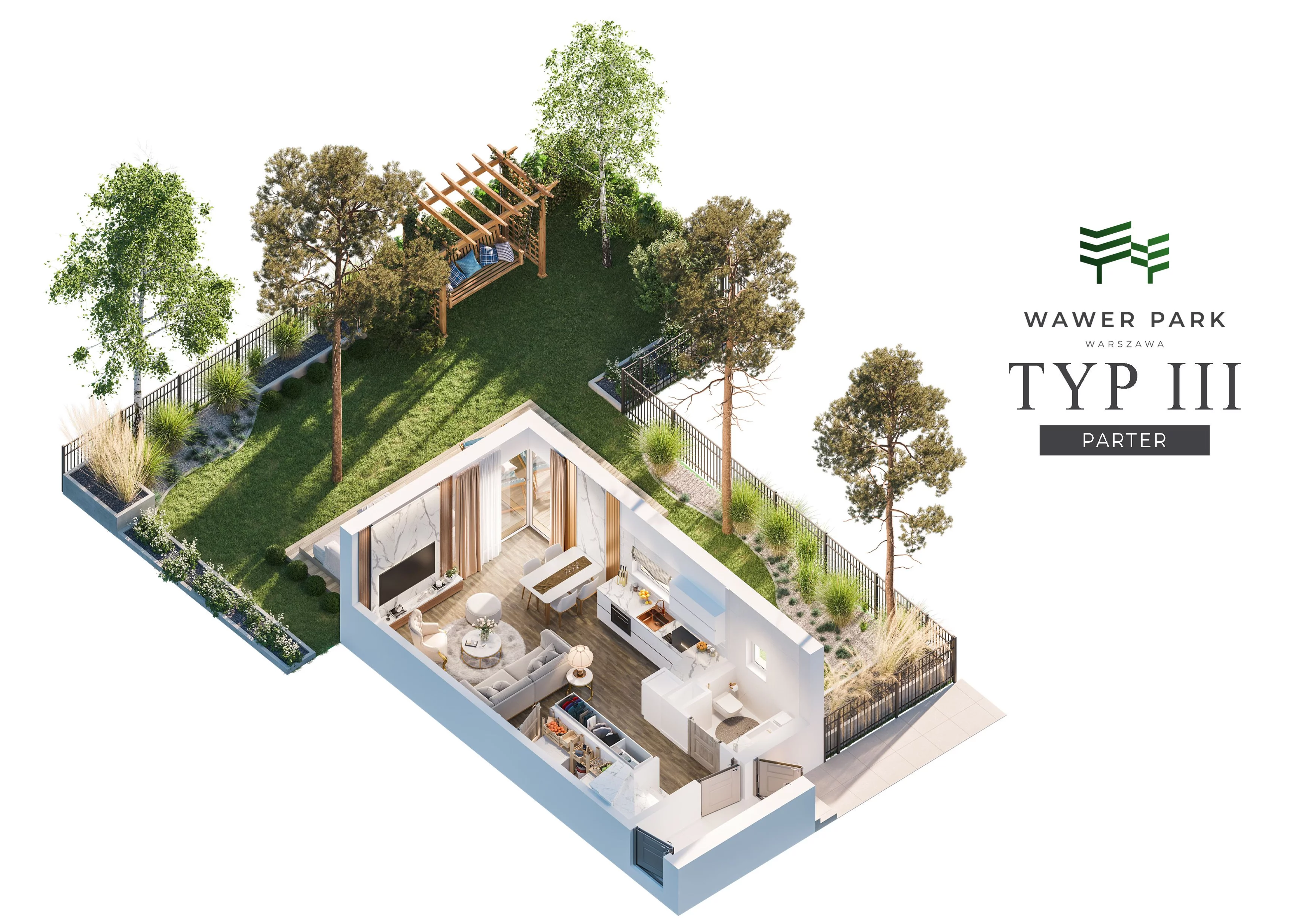 Dom 92,27 m², oferta nr 3B.1, Wawer Park, Warszawa, Wawer, Aleksandrów, ul. Zagórzańska 52