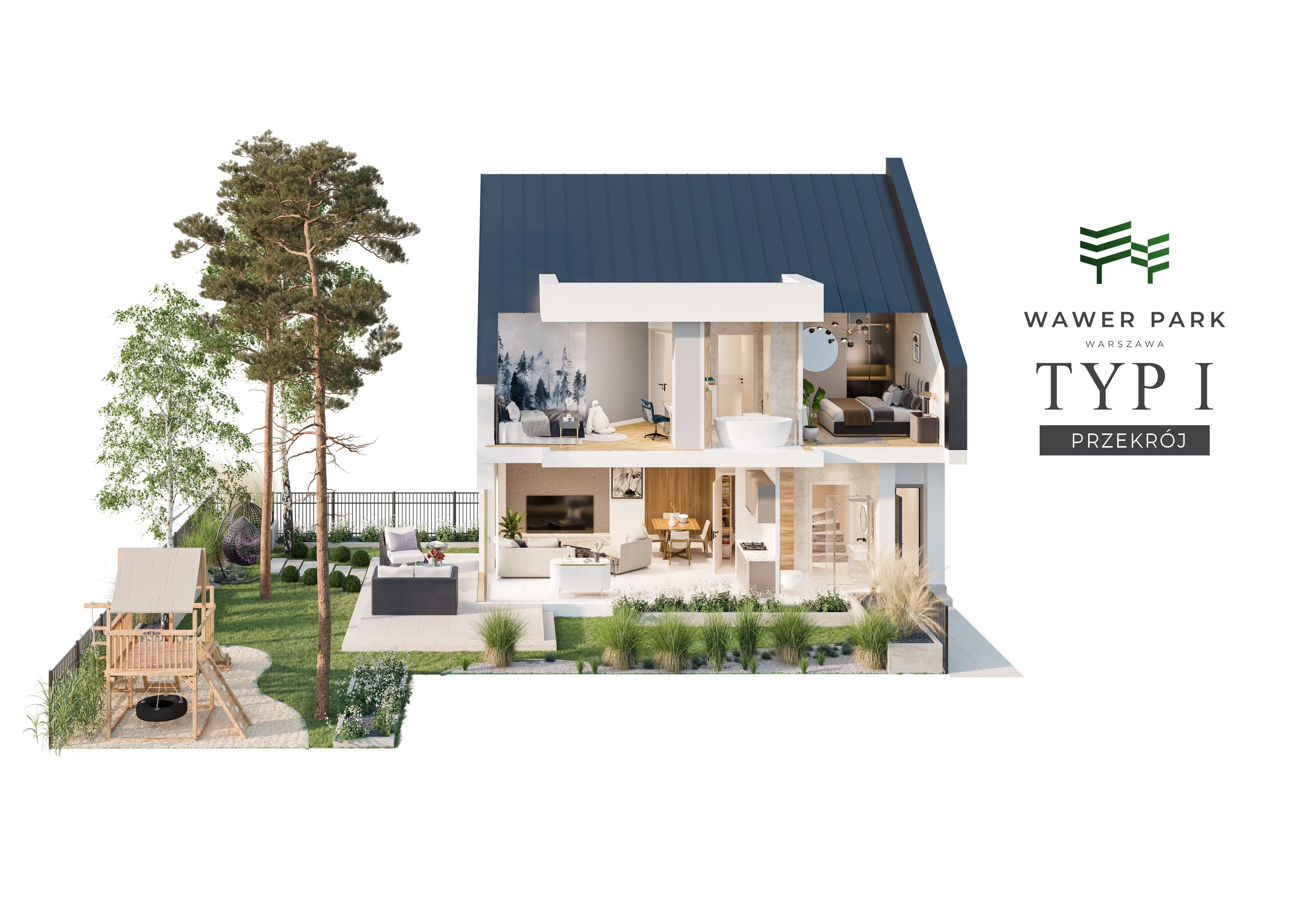 Dom 92,24 m², oferta nr 3C.1, Wawer Park, Warszawa, Wawer, Aleksandrów, ul. Zagórzańska 52