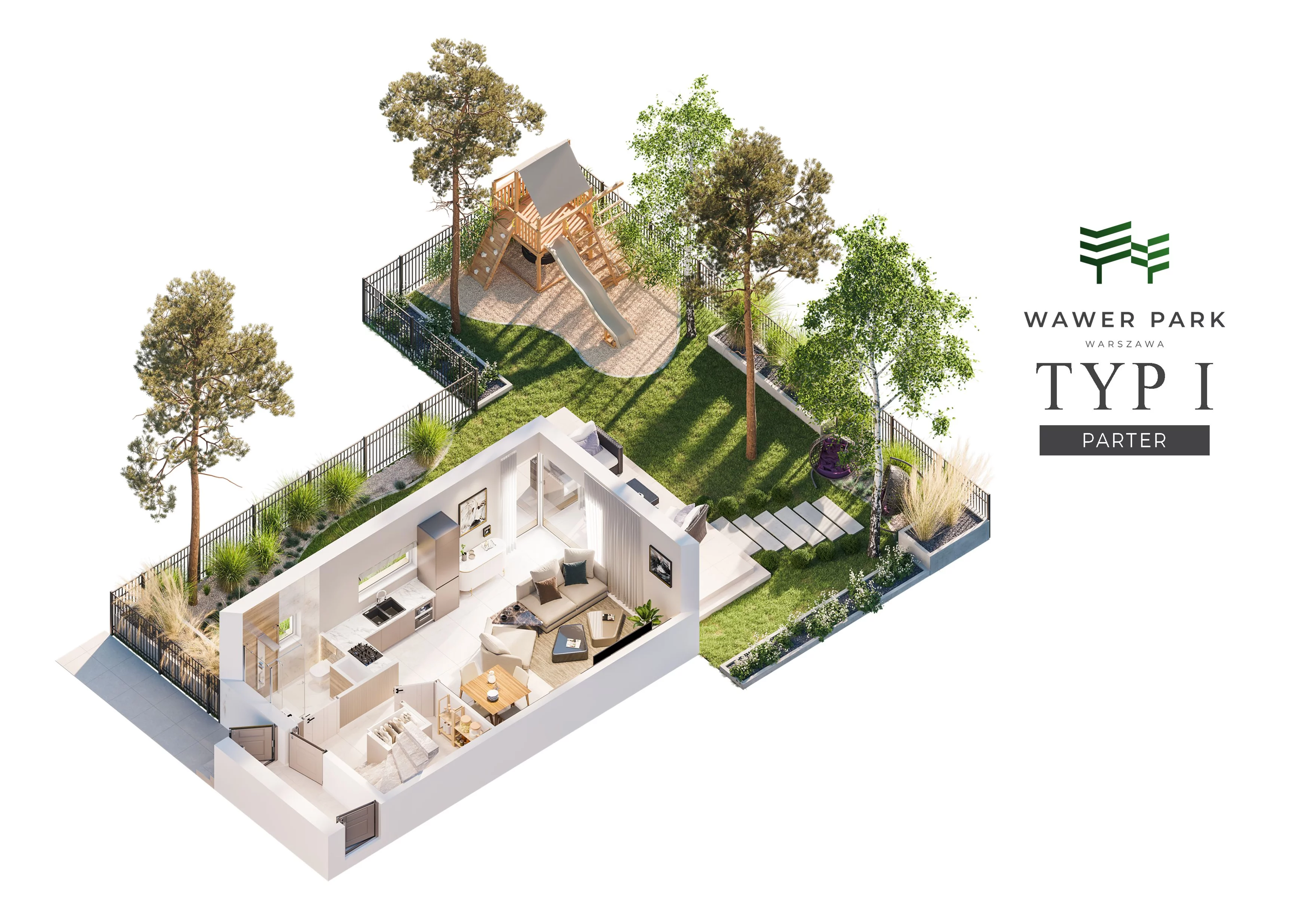 Dom 92,24 m², oferta nr 3C.1, Wawer Park, Warszawa, Wawer, Aleksandrów, ul. Zagórzańska 52