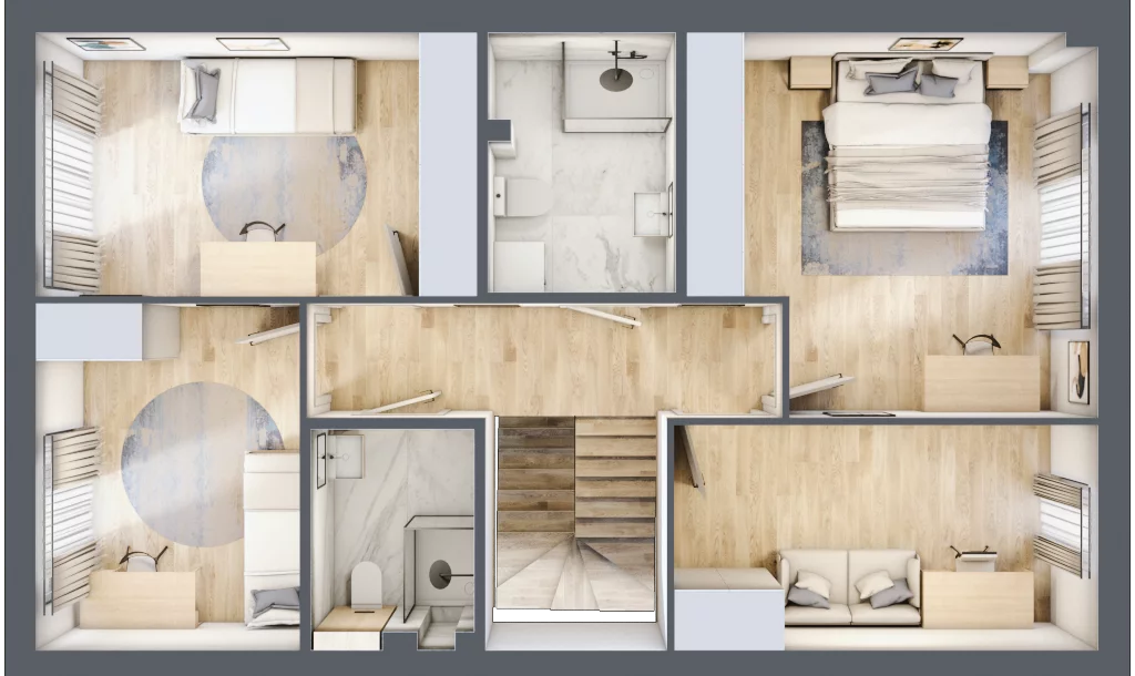 Dom 121,79 m², oferta nr 1.B, Oaza Kosmatki, Warszawa, Wawer, Gocław, ul. Kosmatki 32/34