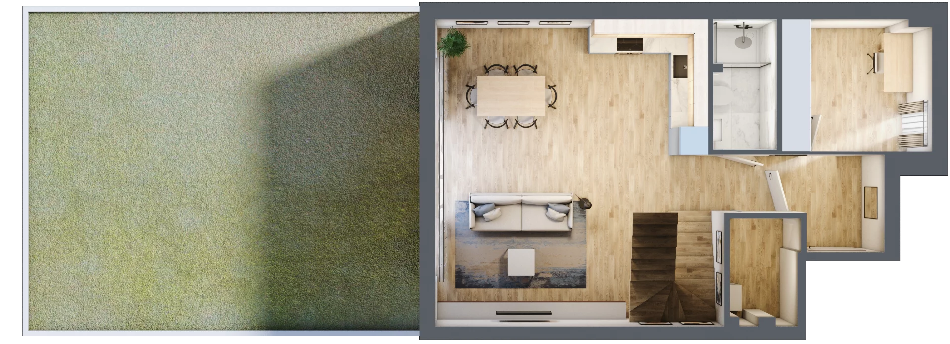 Dom 121,79 m², oferta nr 2.B, Oaza Kosmatki, Warszawa, Wawer, Gocław, ul. Kosmatki 32/34