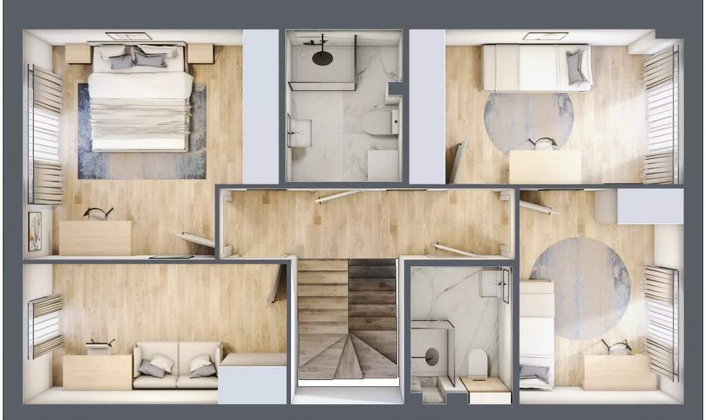 Dom 121,79 m², oferta nr 2.B, Oaza Kosmatki, Warszawa, Wawer, Gocław, ul. Kosmatki 32/34