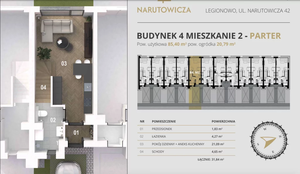 Dom i rezydencja 85,40 m², oferta nr , 371/14727/ODS, Legionowo, Gabriela Narutowicza
