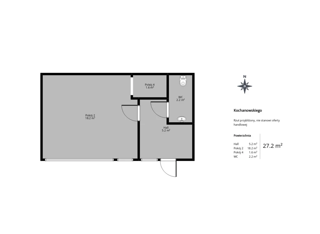 Lokal użytkowy 27,20 m², oferta nr , 32/14727/OLS, Warszawa, Bielany, Bielany, Jana Kochanowskiego