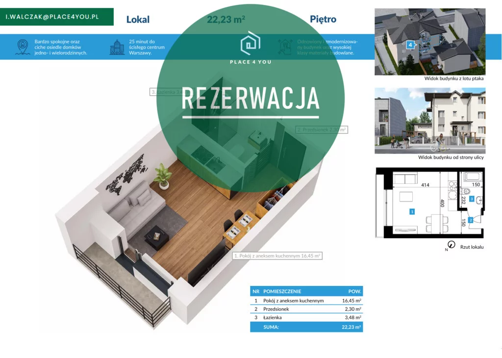 1 pokój, apartament 22,23 m², piętro 1, oferta nr , 1285/14727/OMS, Warszawa, Ursus, Ursus, Park Franciszka Adolfa Achera