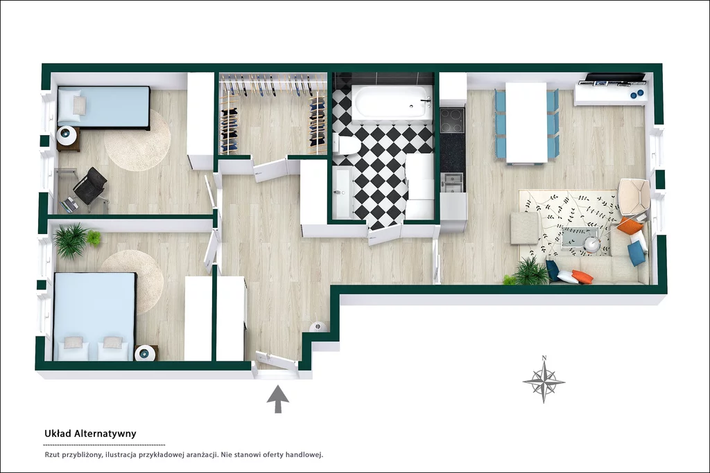 2 pokoje, mieszkanie 54,80 m², piętro 4, oferta nr , 1281/14727/OMS, Piaseczno, Albatrosów