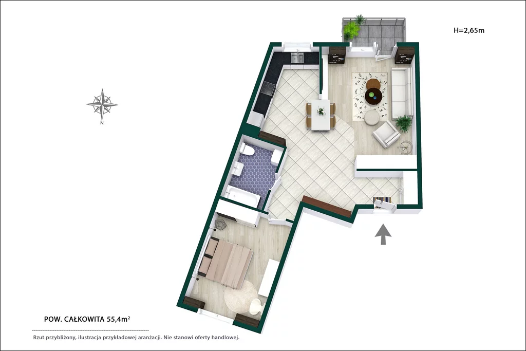 2 pokoje, mieszkanie 55,40 m², piętro 4, oferta nr , 1329/14727/OMS, Warszawa, Mokotów, Mokotów, Bartycka